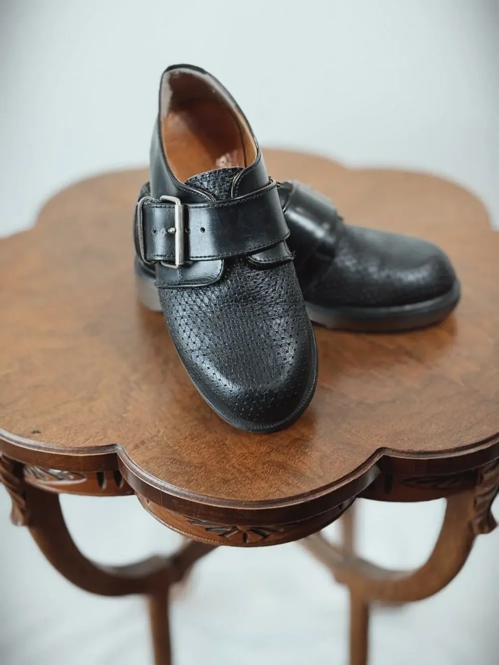 Dr. Martens Black Leather MIE England Buckle Loafer US Women's 7 Men's 6 #0017